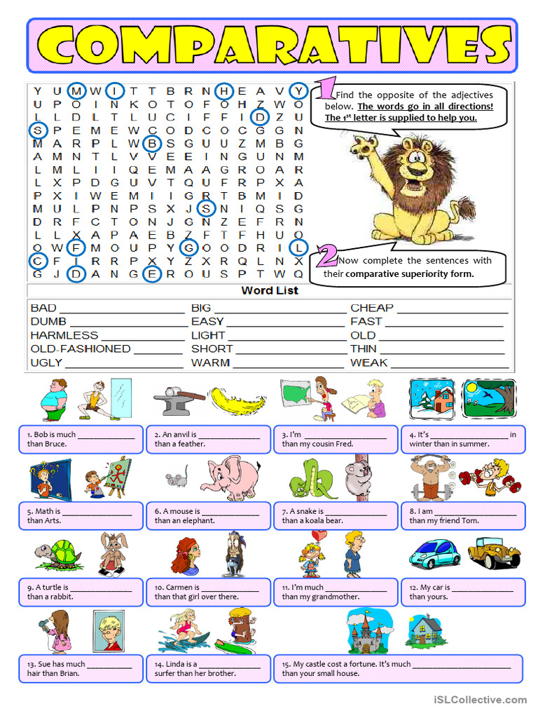 Comparative Adjectives Exercise | PDF | Chess Openings | Chess Theory