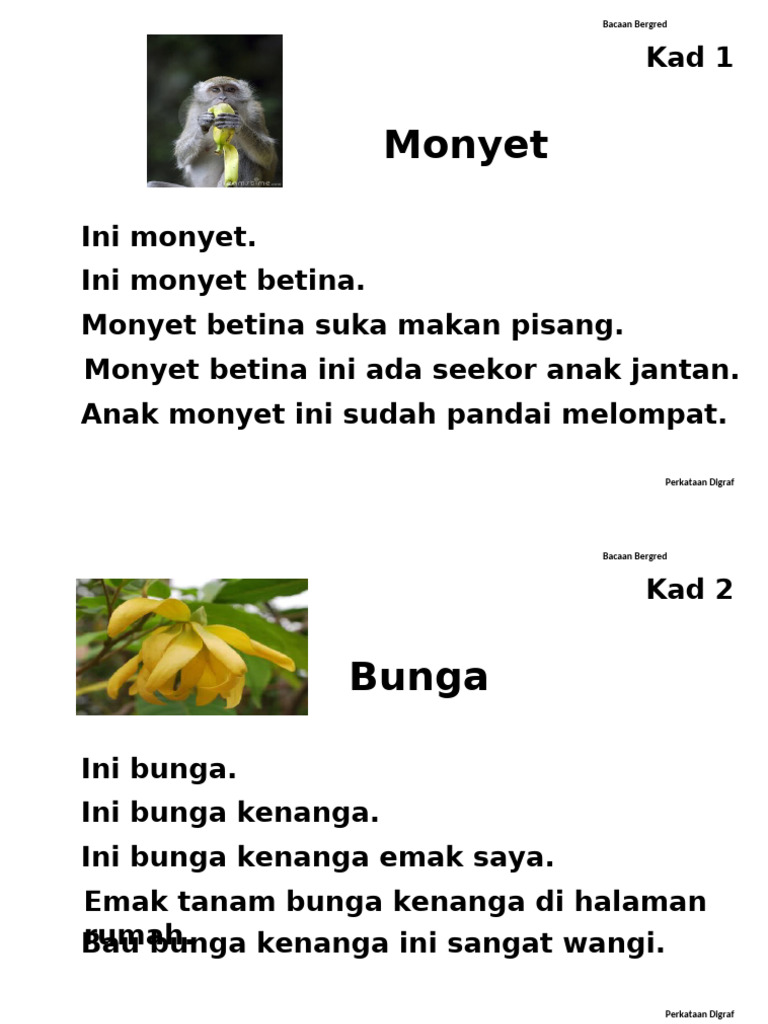 Kad Bacaan Bergrid Digraf | PDF