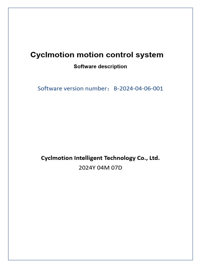 Cyclmotionmotion Control System Software Descripti 240626 112833 | PDF ...