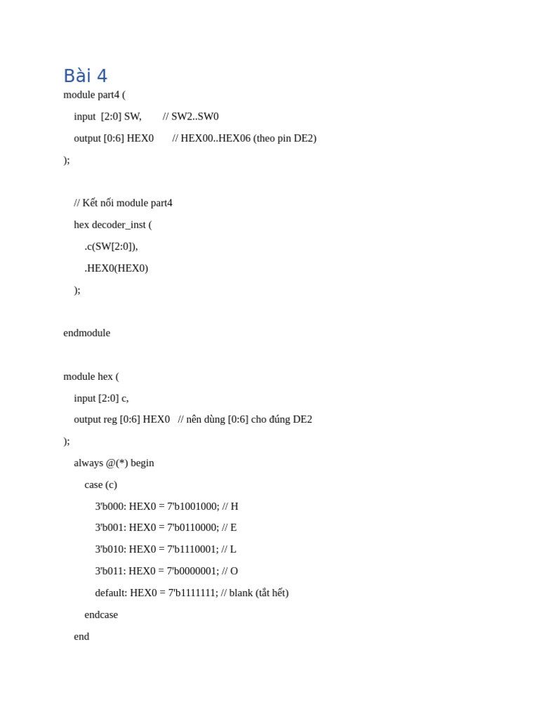 Giải Thích Code Bài 4 | PDF