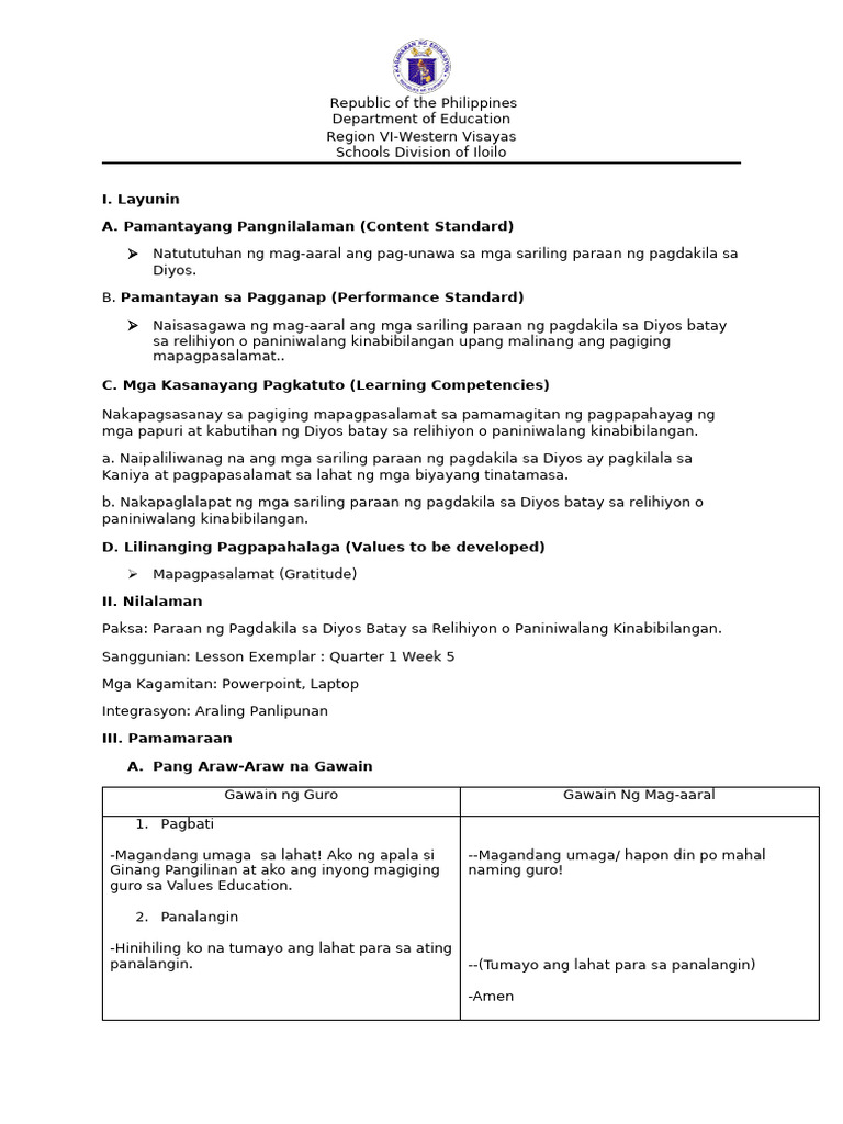 Inset Lesson Plan | PDF