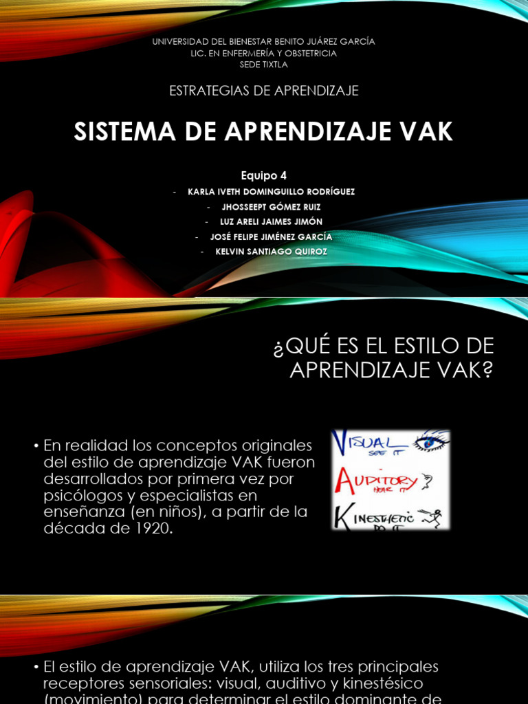 ESTILO DE APRENDIZAJE VAK | PDF | Aprendizaje | Percepción