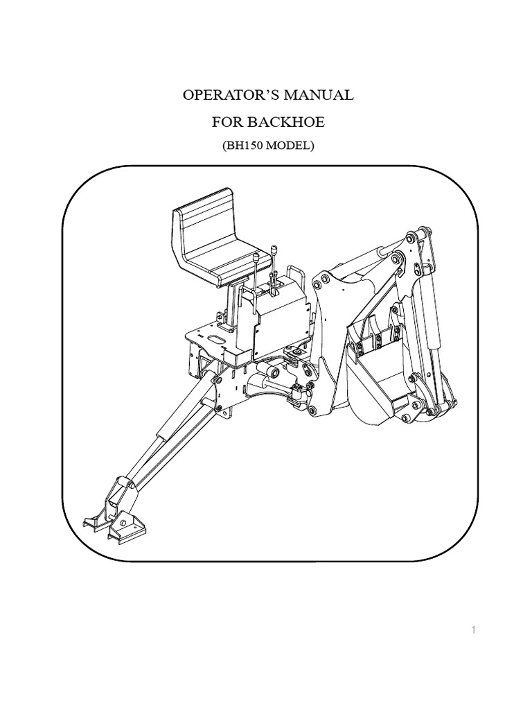 Backhoe BH150 Operator's Manual | PDF | Tractor | Tire