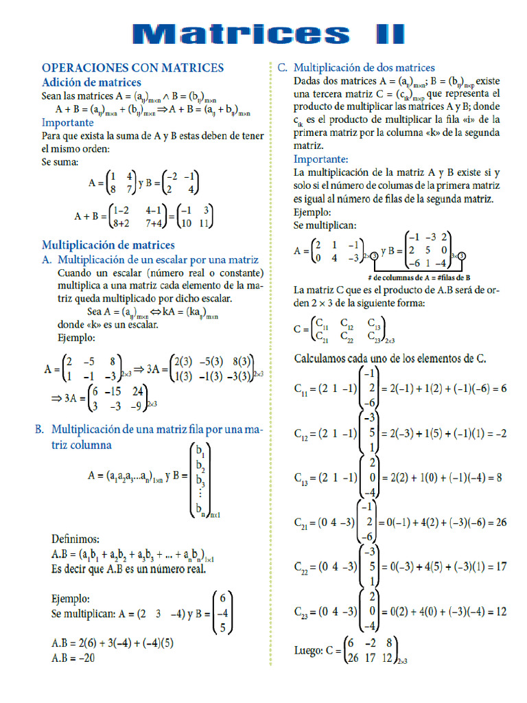 Matrices II | PDF