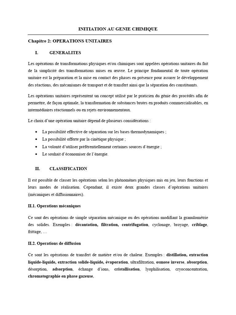Opérations unitaires en génie chimique | PDF | Absorption (physique ...