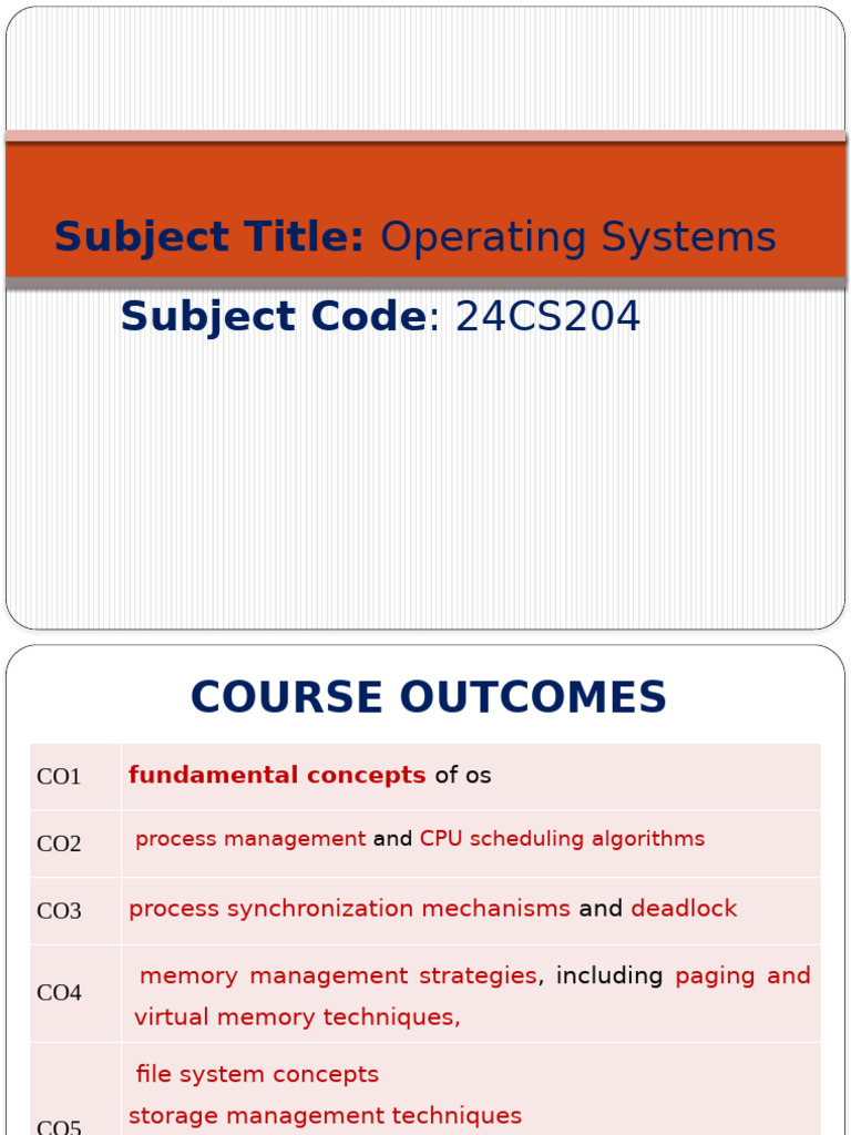 Unit 1 1 | PDF | Operating System | Process (Computing)