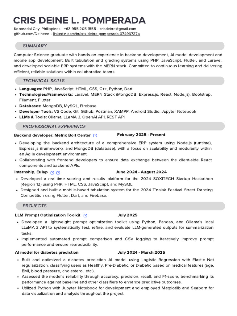 Backend Developer & AI Projects Portfolio | PDF | Computing | Software ...