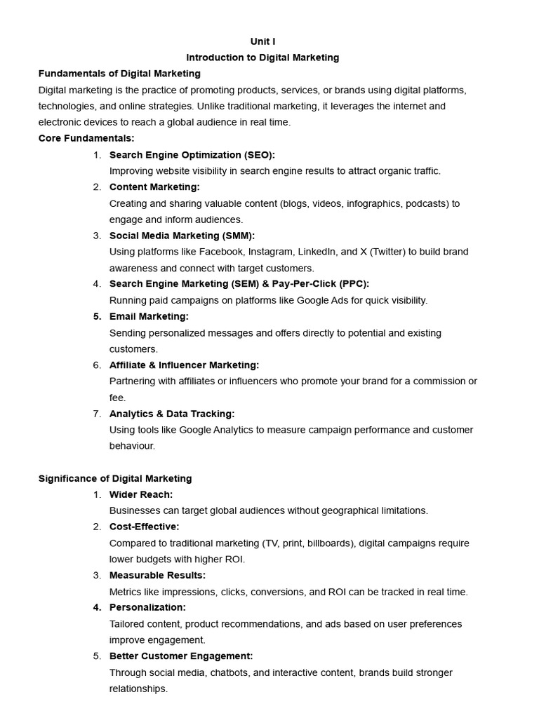 Digital Marketing Fundamentals Overview | PDF | Digital Marketing ...