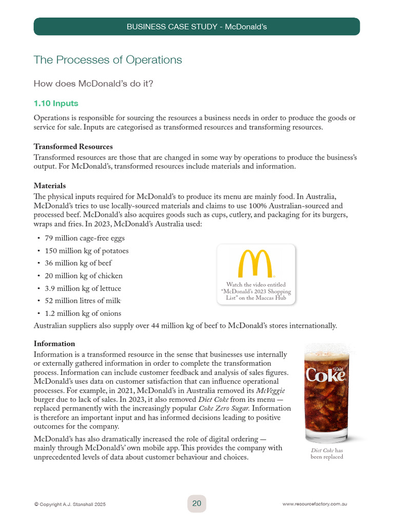 McDonald's Operations and Resource Management | PDF | Mc Donald's ...