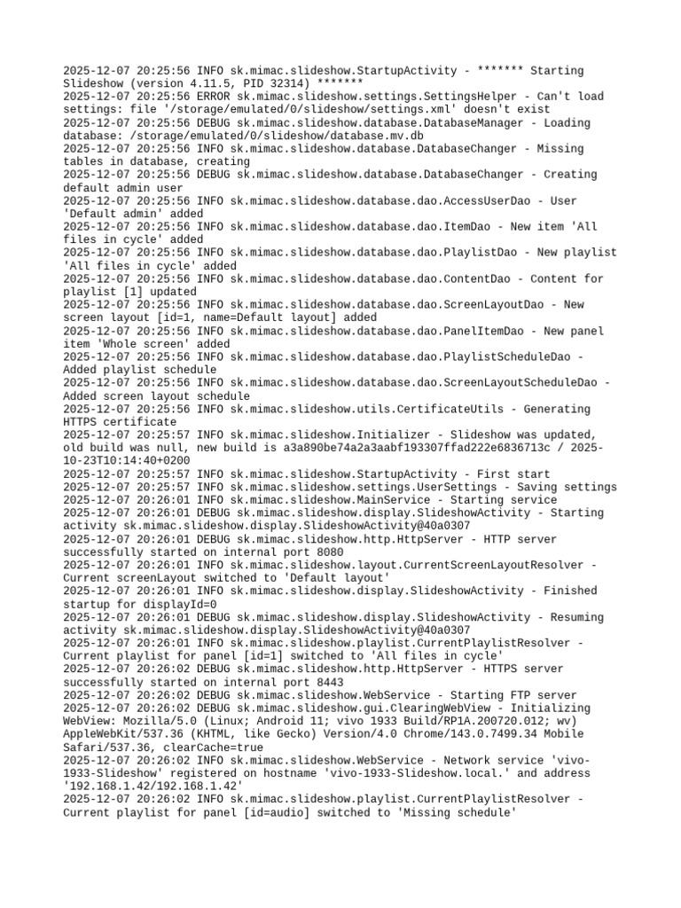 Slideshow App Startup Log Analysis | PDF | Databases | Safari (Web Browser)