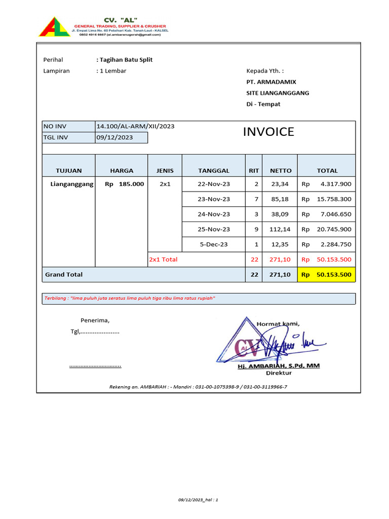 Inv TT. 00172 AL | PDF