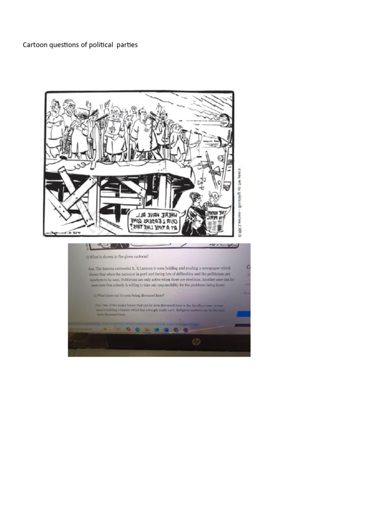Cartoon Questions of Political Parties | PDF