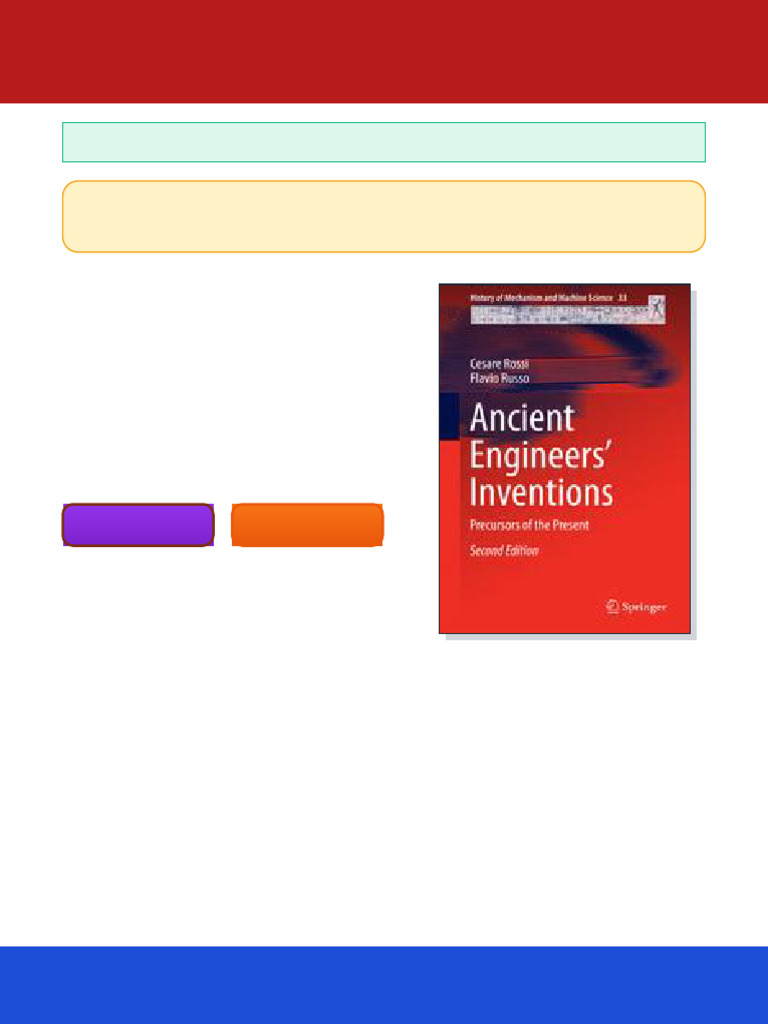 Ancient Engineers' Inventions: Precursors of The Present 2nd Edition ...