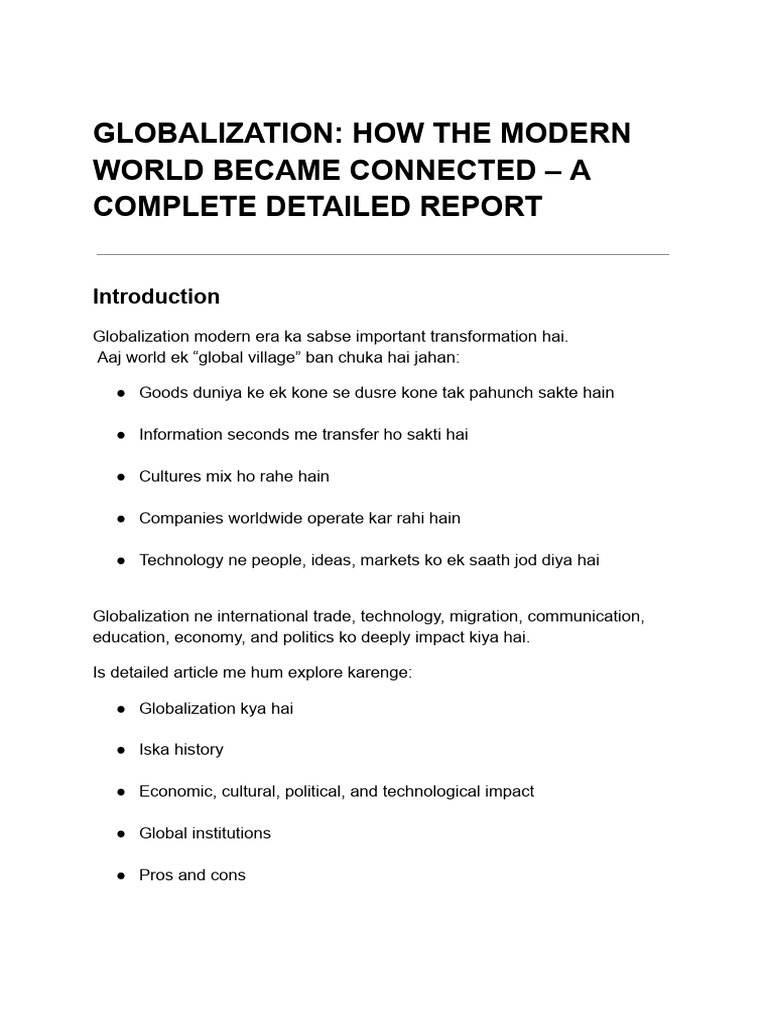 Globalization How The Modern World Became Connected - A Complete ...