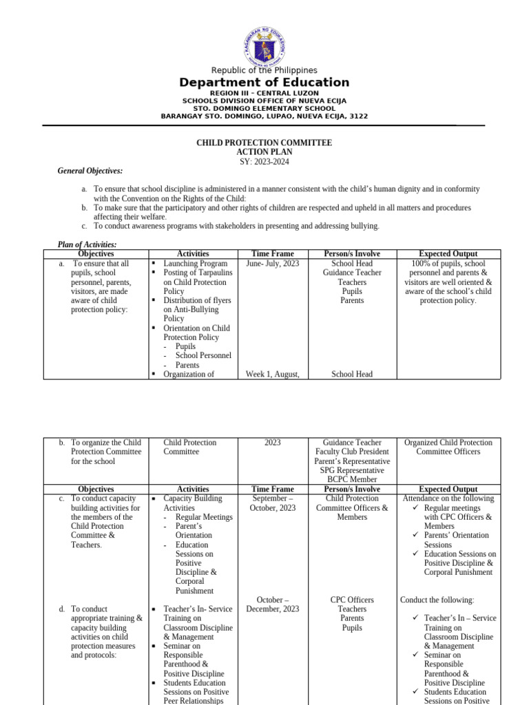 105532-STO - DOMINGO ES-2023-2024-Child - Protection - Action - Plan ...