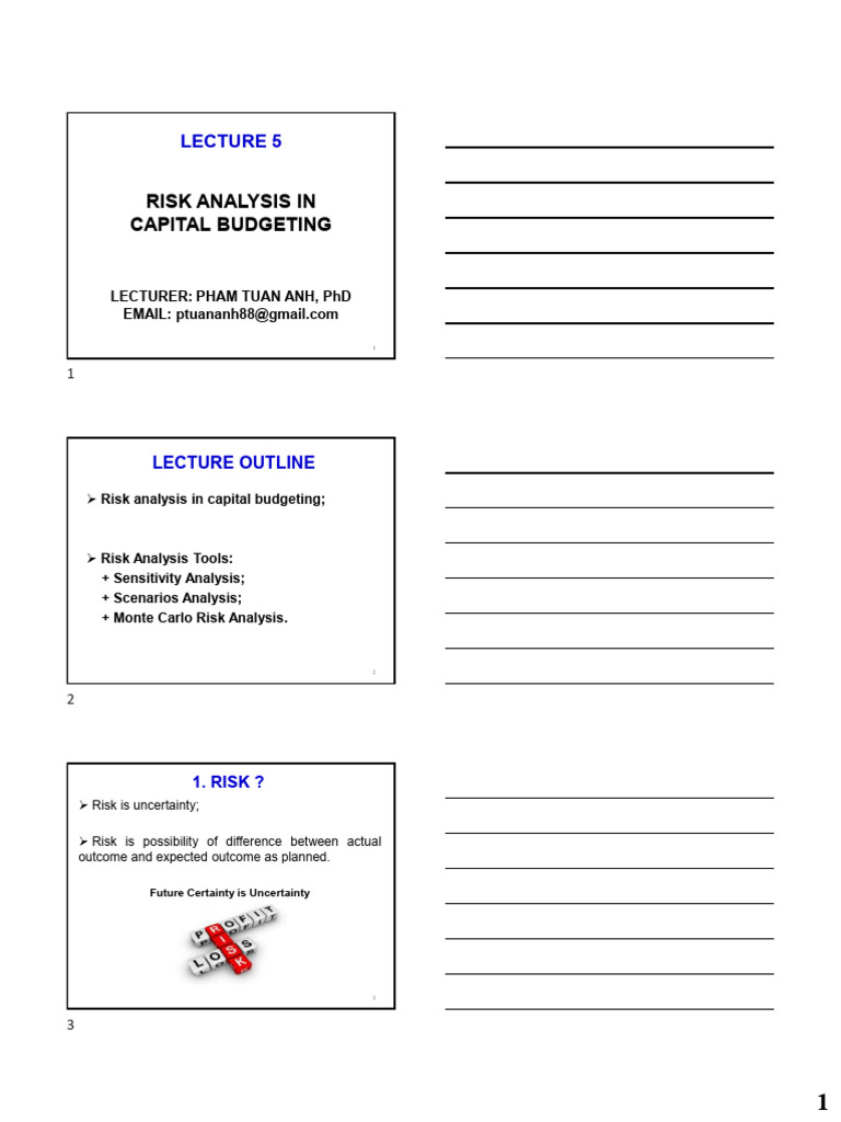 Risk Analysis in Capital Budgeting | PDF | Risk | Internal Rate Of Return