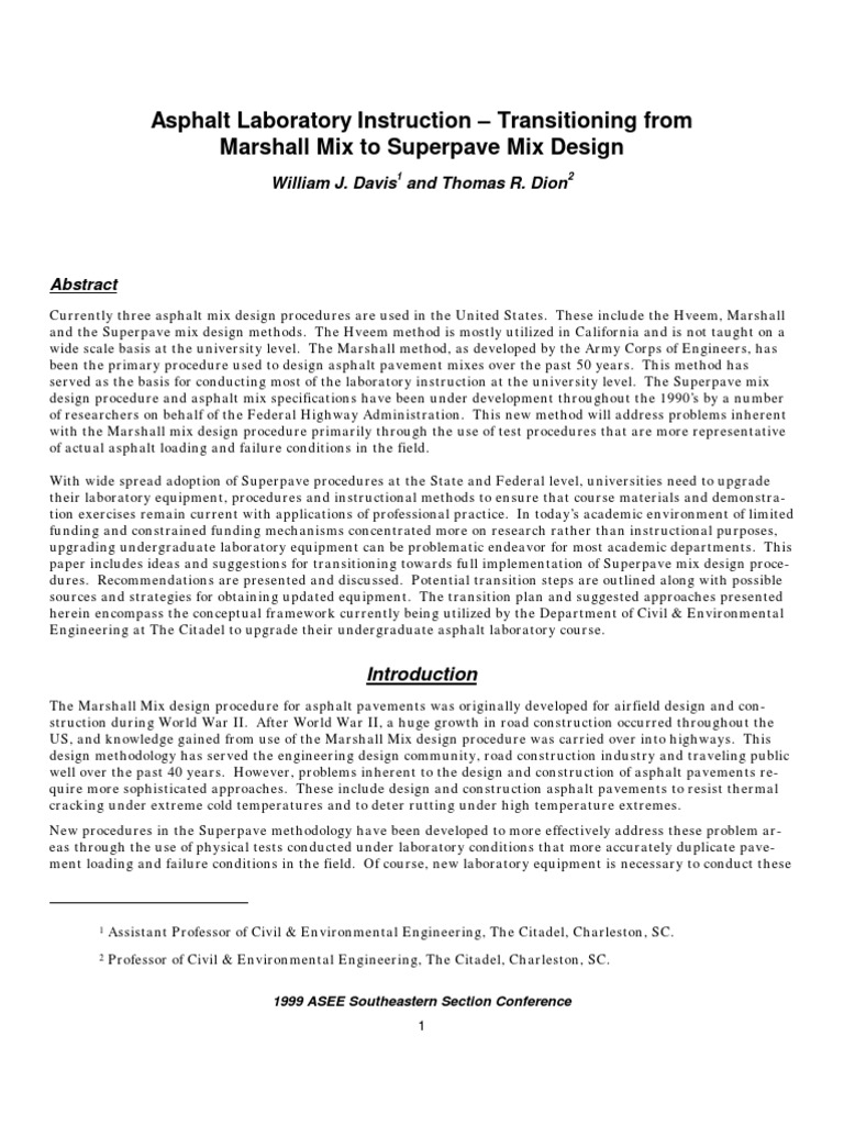 Transitioning to Superpave from Marshall | PDF