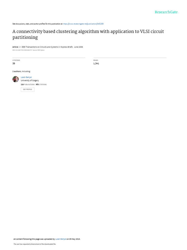 VLSI Circuit Partitioning Clustering Algorithm | PDF | Cluster Analysis ...