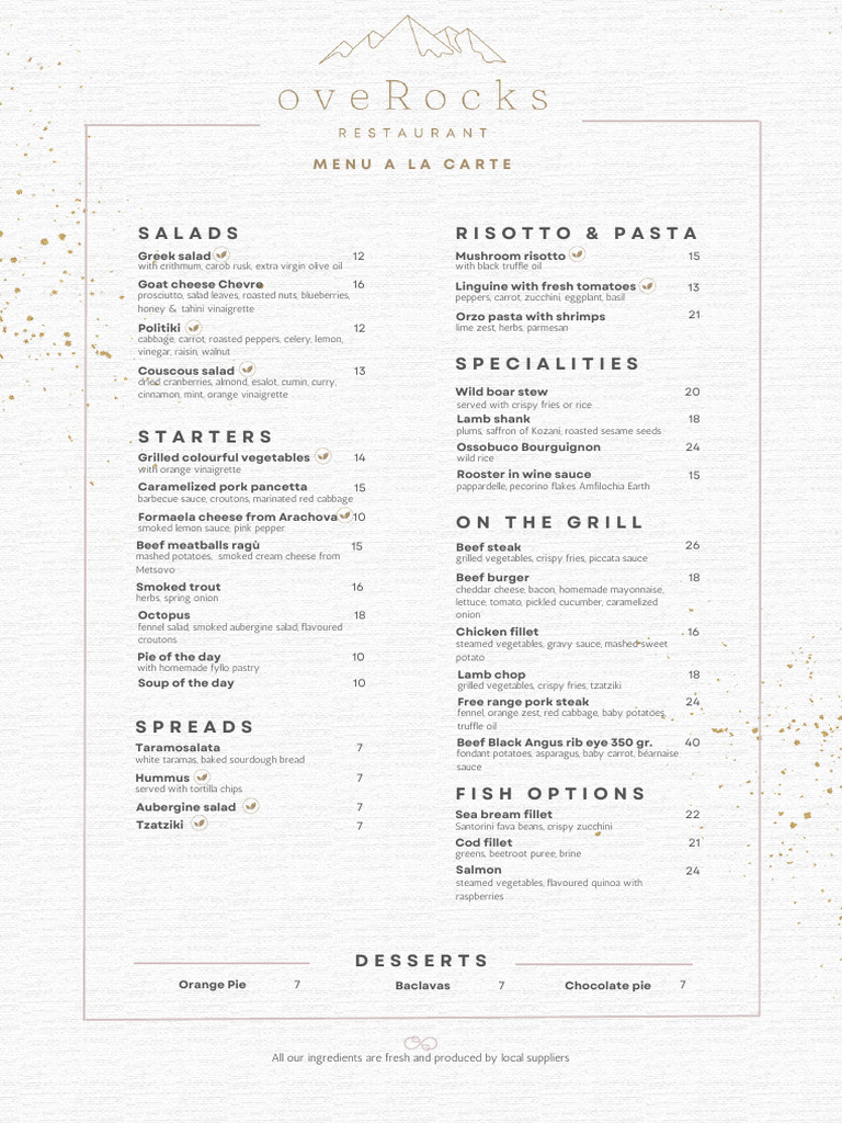 Menu Restaurant English 1 | PDF | Salad | Eggplant