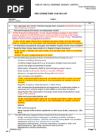 Pre Departure Inspection Checklist | PDF | Ships | Water Transport