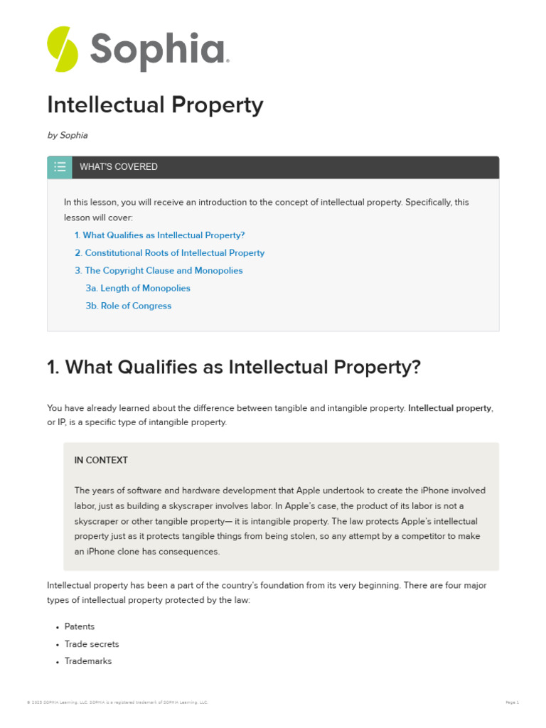 Intellectual Property | PDF | Intellectual Property | Copyright