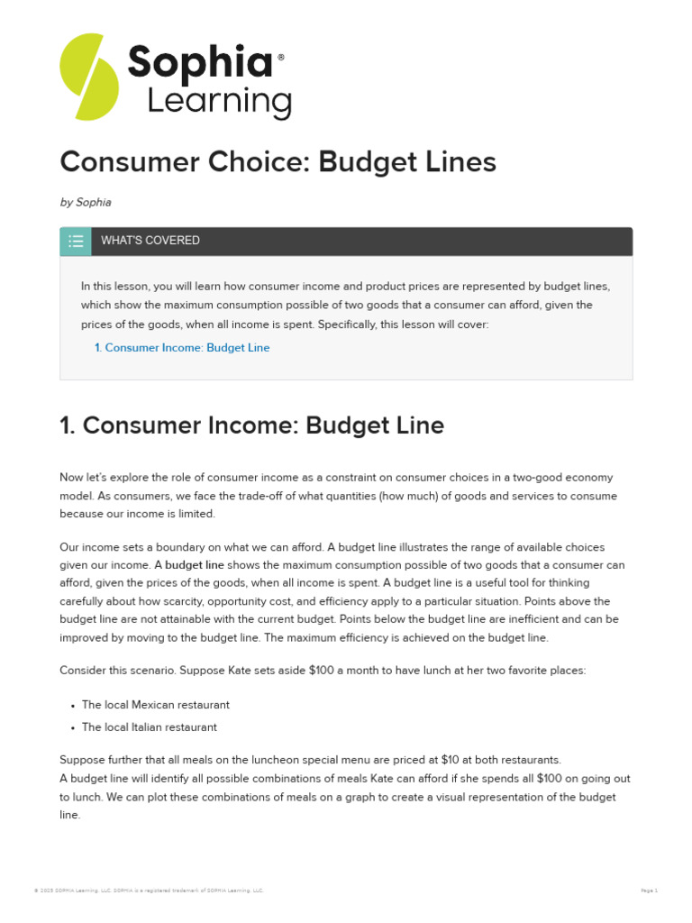 Understanding Budget Lines in Economics | PDF | Marketing | Economies