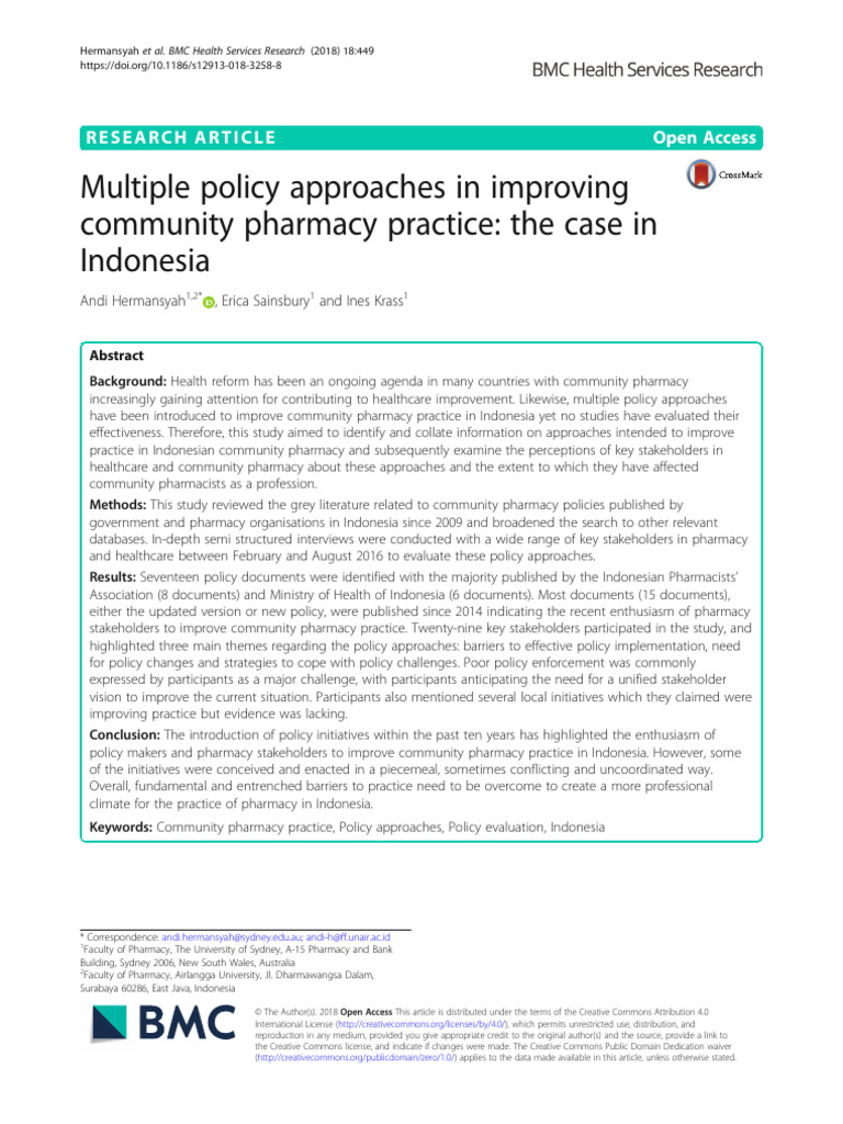 Multiple Policy Approaches in Impr | PDF | Pharmacist | Pharmacy