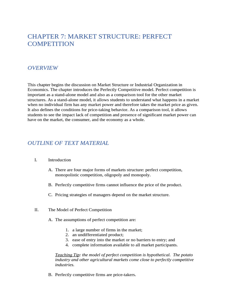 Understanding Perfect Competition in Economics | PDF | Profit ...