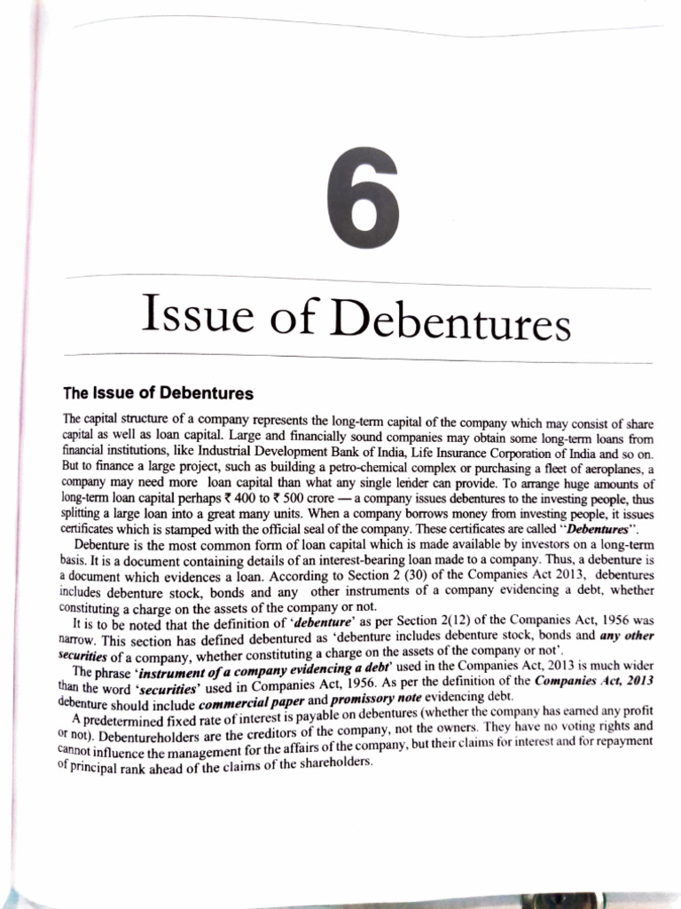 Issue of Debentures | PDF
