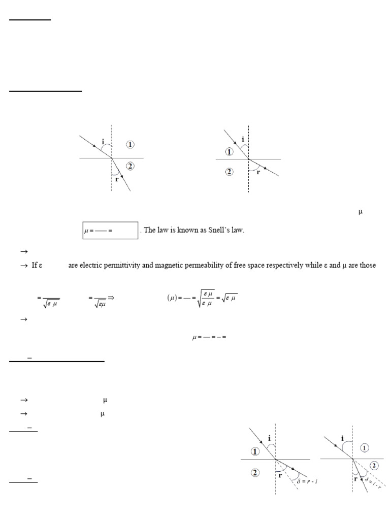Refraction notes | PDF | Refraction | Optics