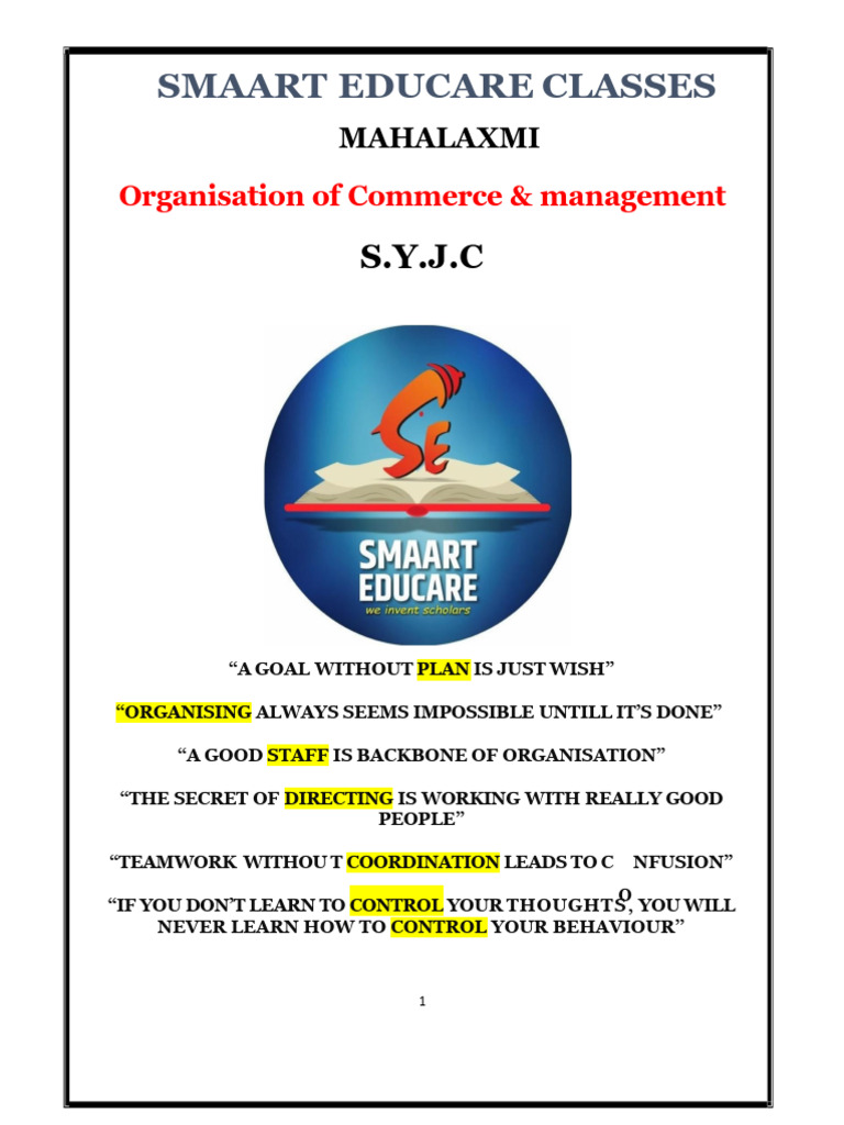 Management Principles and Functions Guide | PDF | Entrepreneurship ...