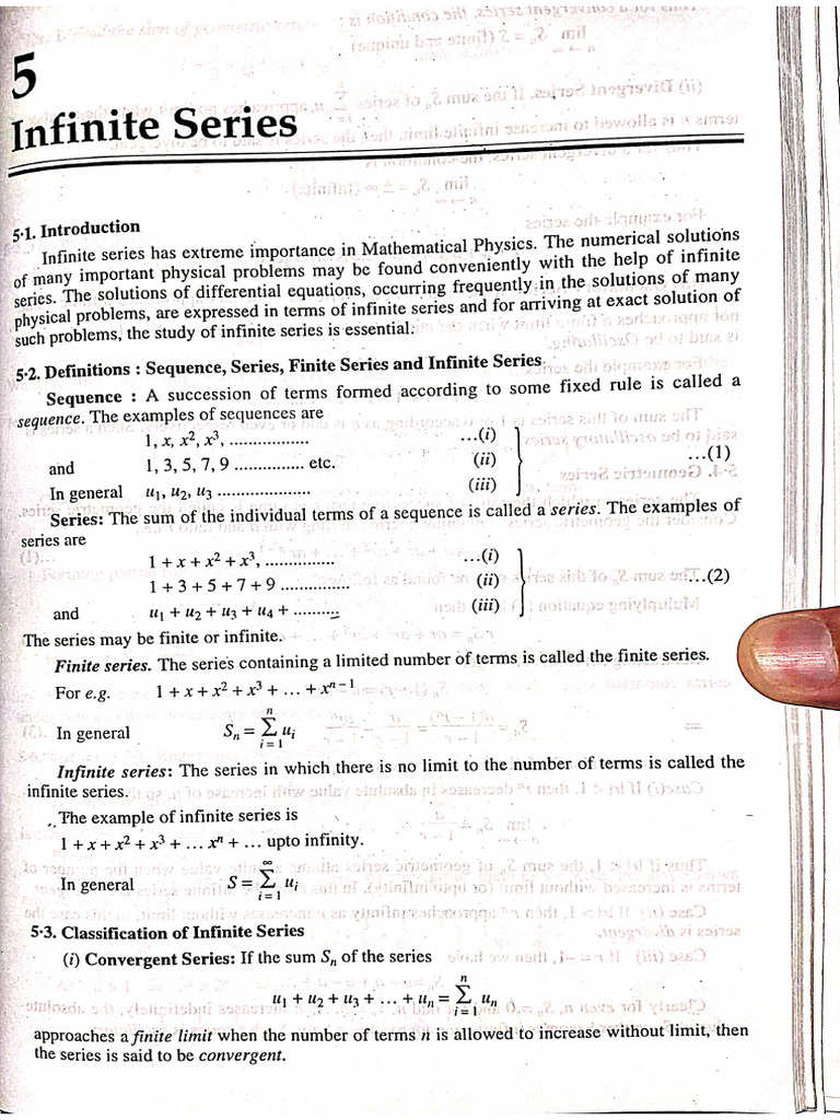 Satya Parkash Mathematical Physics Chapter 5 Infinite Series | PDF
