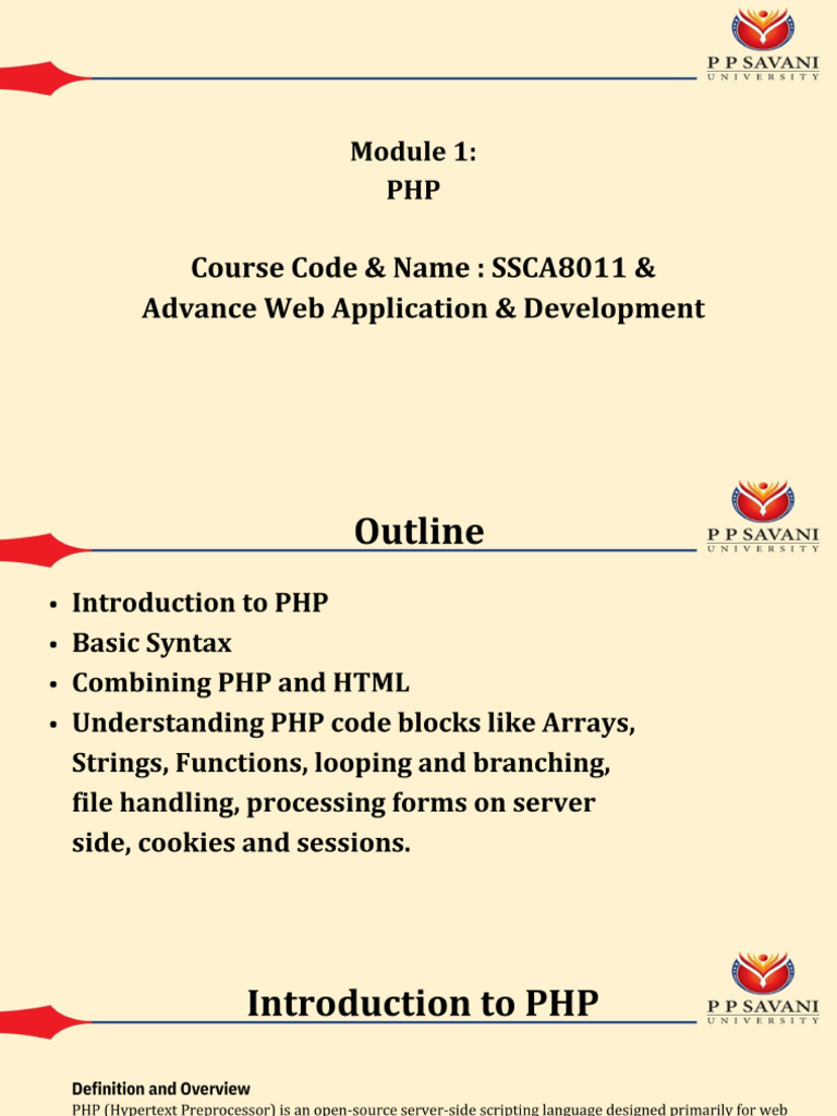 Module 1 PHP Final PDF | PDF