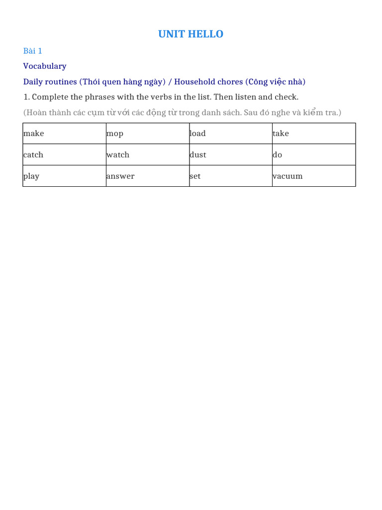 Unit Hello | PDF