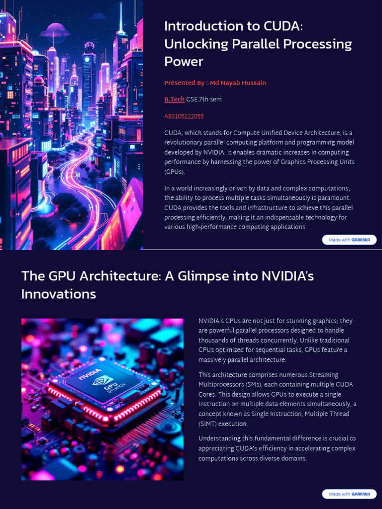 Introduction To CUDA Unlocking Parallel Processing Power | PDF ...