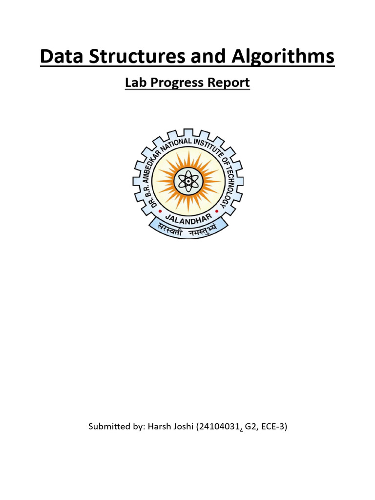 Data Structures Lab Progress Report | PDF