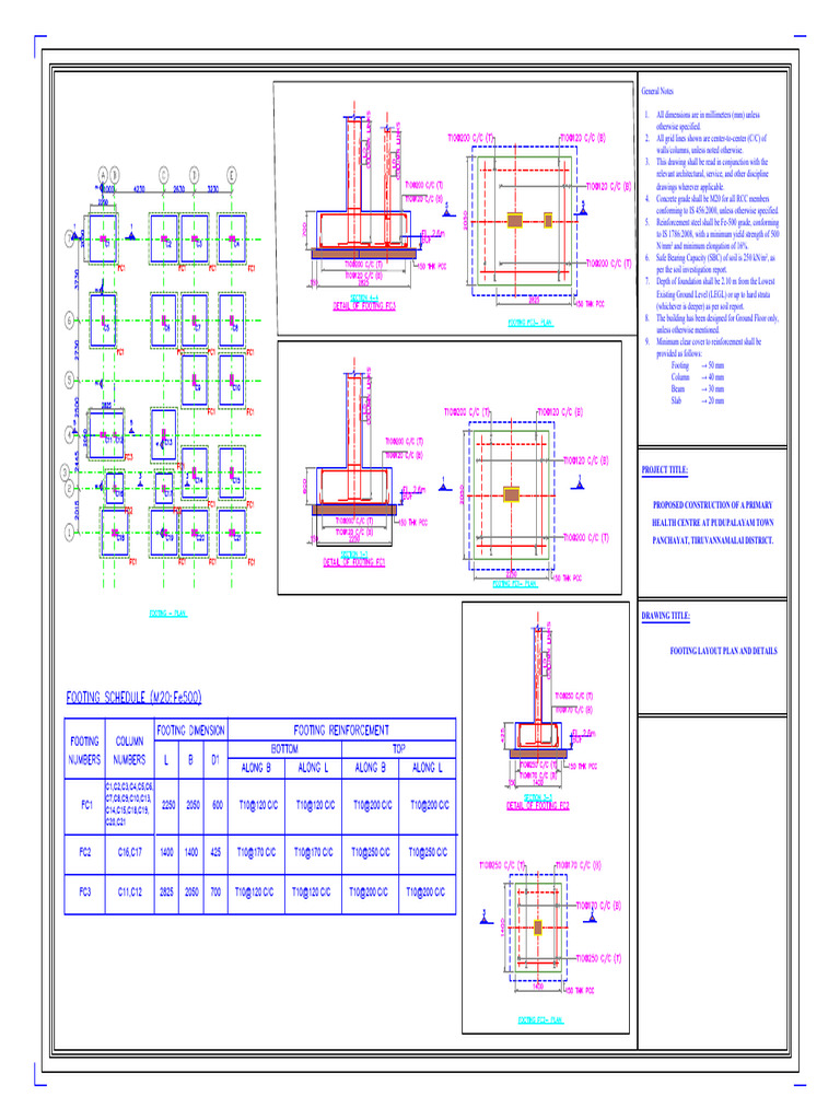 Footing Layout for Health Centre Project | PDF | Structural Engineering ...