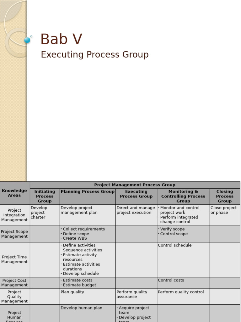 Bab v - Execution Process Group | PDF | Project Management | Business
