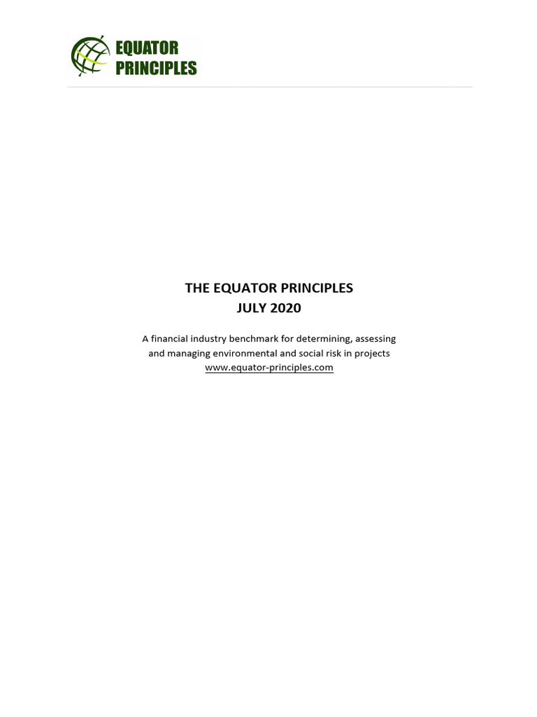 Equator Principles: Environmental Risk Management | PDF | Risk ...