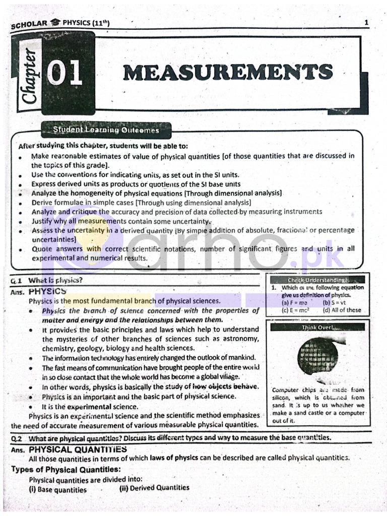 Class 11 Physics CHP 1 Notes | PDF
