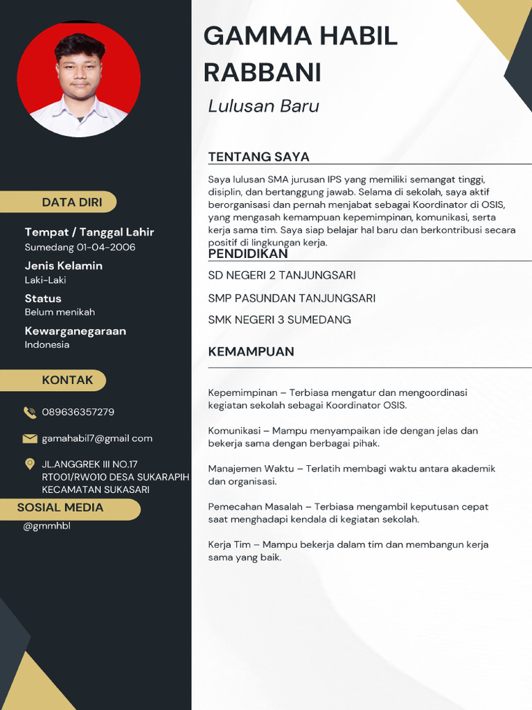 CV Gamma Habil Rabbani - 20250603 - 163907 - 0000 | PDF