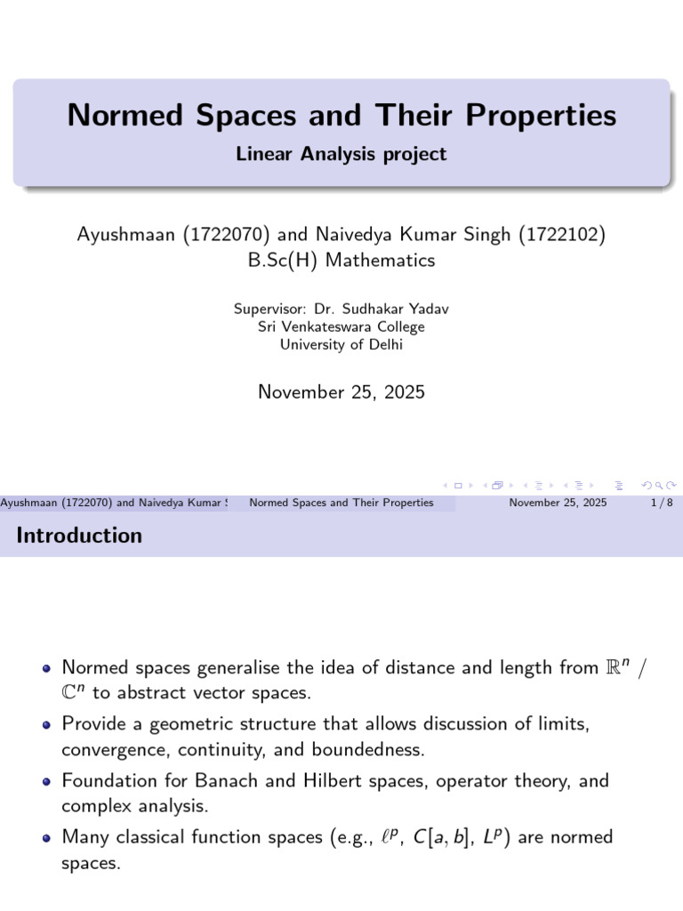 Properties of Normed Spaces Explained | PDF | Mathematical Analysis ...