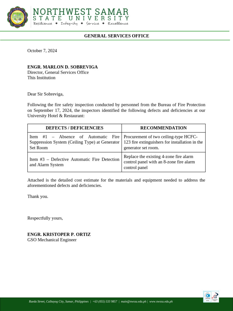 BFP Letter To Comply 2 | PDF
