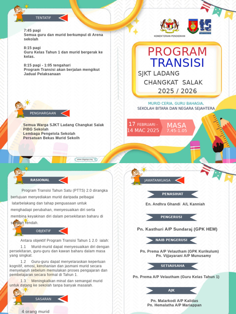 Program Transisi Tahun 1 SJKT 2025 | PDF