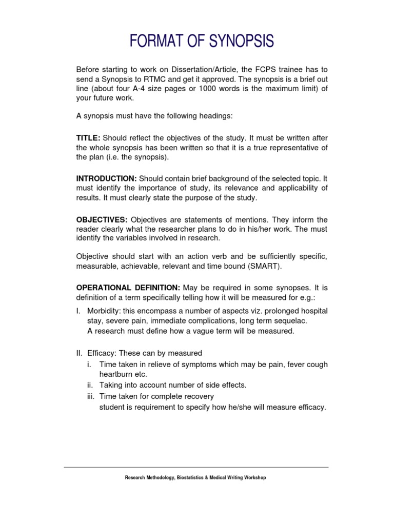 Synopsis  PDF