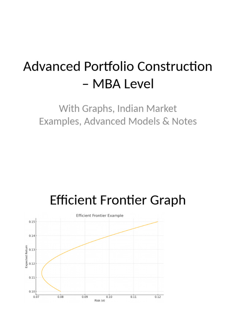 Portfolio Construction Upgraded MBA | PDF