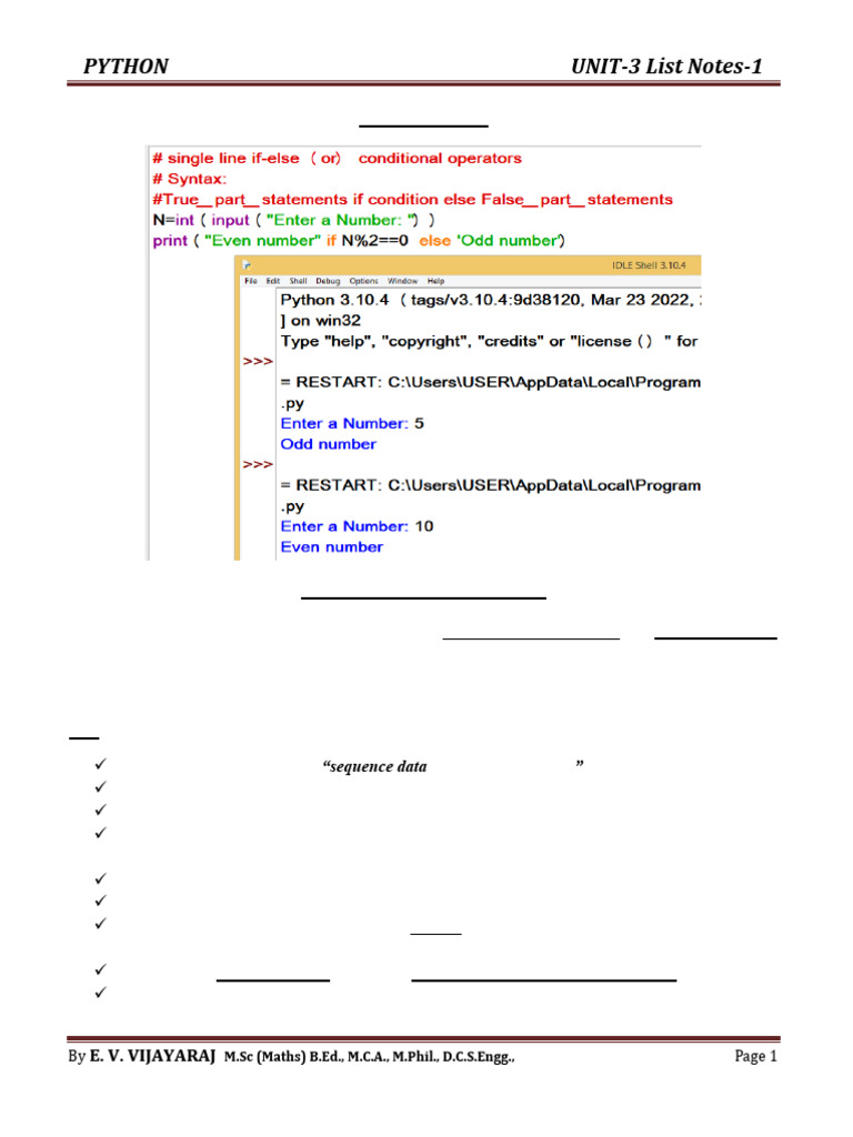 Prince notes- Unit3 List part-1 | PDF | Parameter (Computer Programming ...