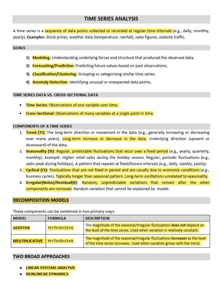 Time Series Analysis Techniques Explained | PDF | Autoregressive ...