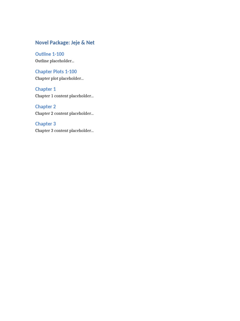 Jeje & Net Novel Package Overview | PDF