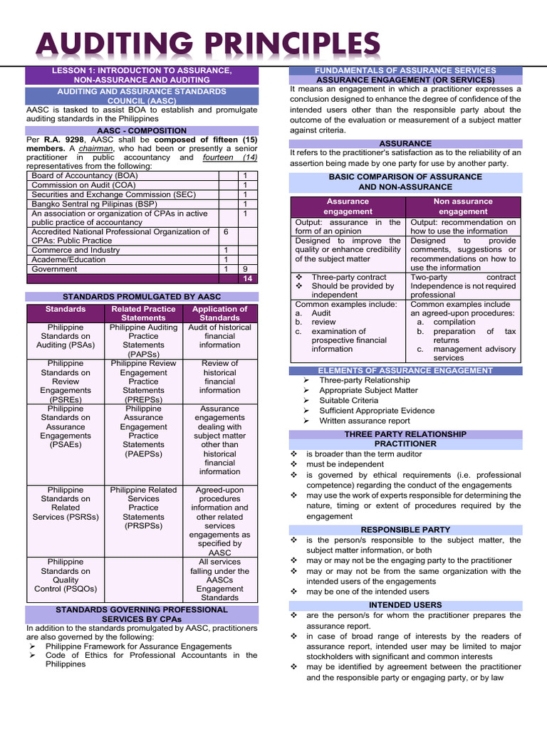 Auditing Principles and Assurance Standards | PDF | Audit | Internal ...
